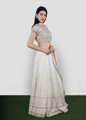 Ivory Gold Chikankari Lehenga Set