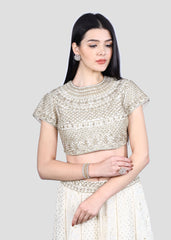 Ivory Gold Chikankari Lehenga Set