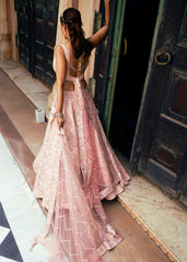 Peach Sequin Lehenga Choli Set