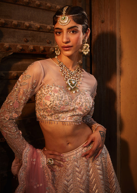 Peach Ghagra Choli