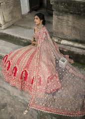 Red Raw Silk Bridal Lehenga Choli Set