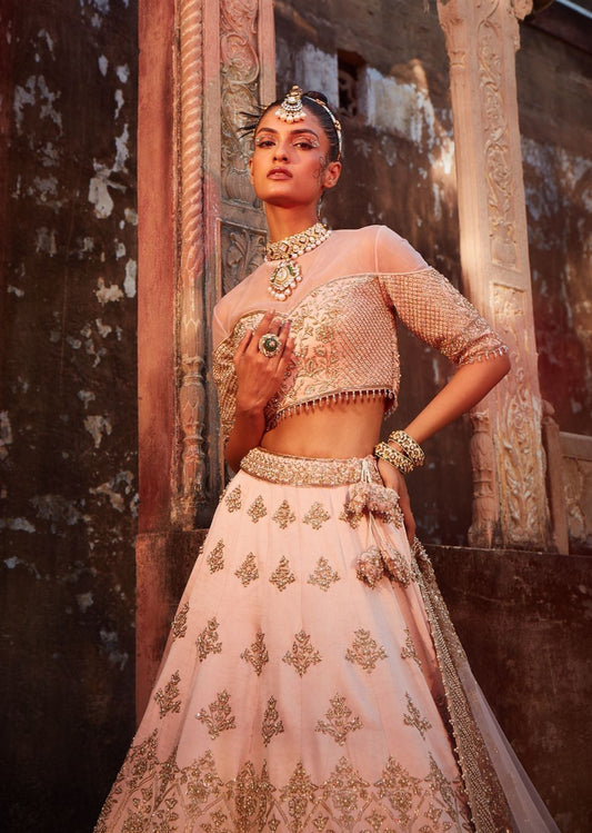 Pink Raw Silk Lehenga