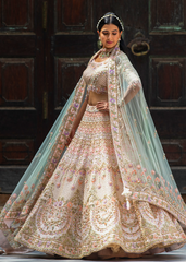 Cream Resham Work Lehenga Choli