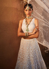 White Organza Lehenga