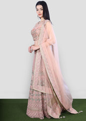 Peach Pastel Embroidered Lehenga Set