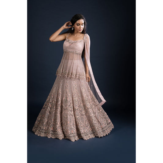 Blush Peplum Lehenga Set
