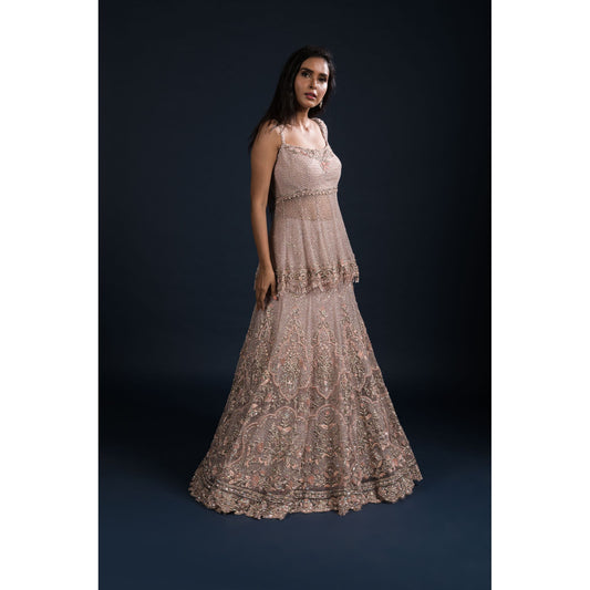 Blush Peplum Lehenga Set