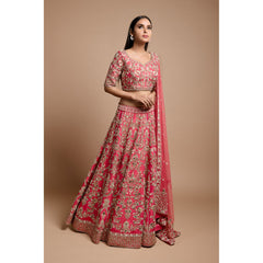 Pink Mughal Lehenga Set