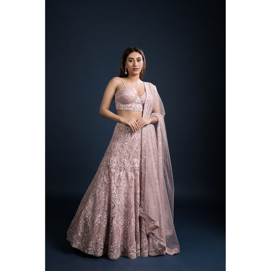 Blush Pink Art Nouveau Lehenga Set