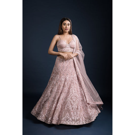 Blush Pink Art Nouveau Lehenga Set