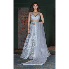 Powder Blue Resham Bagh Lehenga Set