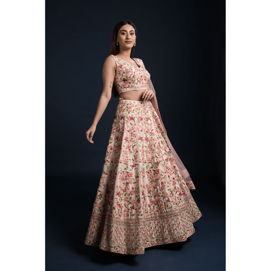 Blush Floral Lehenga Set