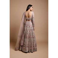 Mauve Grey Palatial Lehenga Set