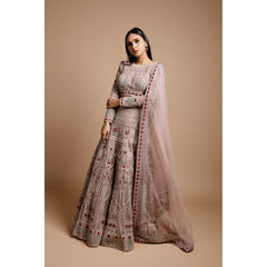 Mauve Grey Palatial Lehenga Set