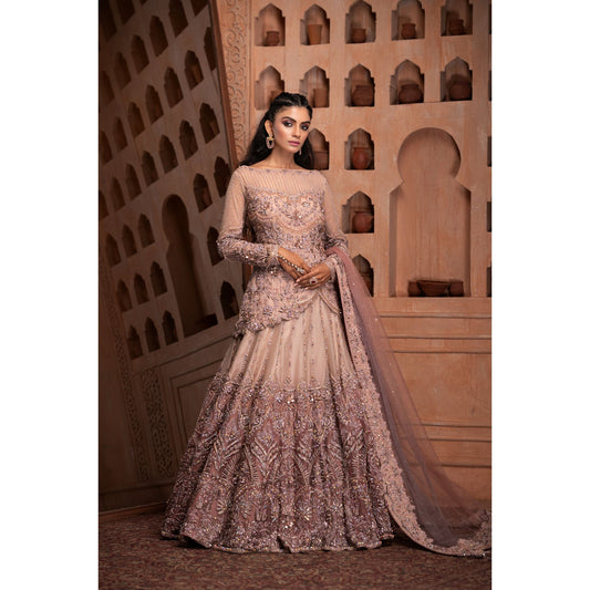 Blush Mauve Mughal Lehenga Set