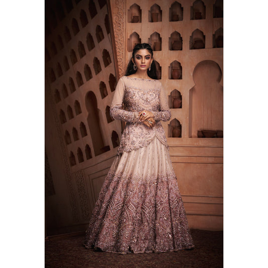 Blush Mauve Mughal Lehenga Set