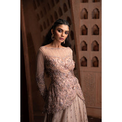 Blush Mauve Mughal Lehenga Set