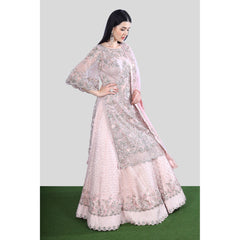 Pastel Pink Kurta Lehenga Persian Set