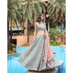Mint Nouveau Pastel Lehenga Set