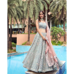 Mint Nouveau Pastel Lehenga Set