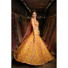 Sunshine Yellow Multi-Colored Lehenga Set