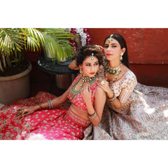 Priya Vajani - Cranberry Pink Art Nouveau Lehenga Set