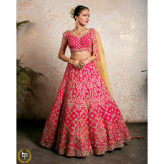 Fuchsia Pink Archaic Lehenga Set