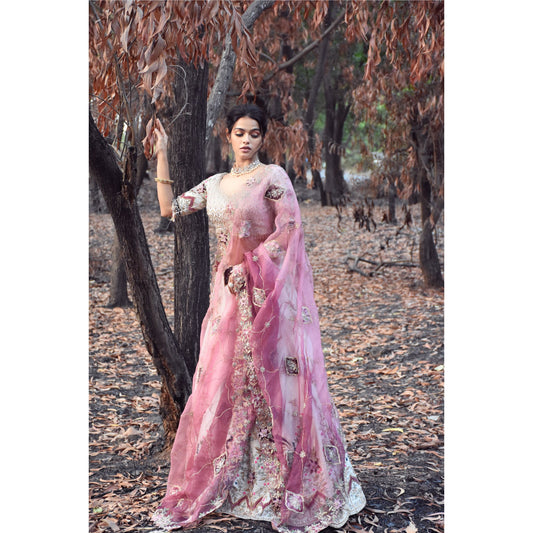 Sonya - Ivory Mor Bagh Lehenga Set