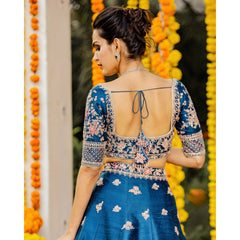 Sea Blue Nature Lehenga Set