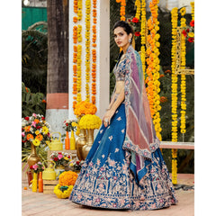 Sea Blue Nature Lehenga Set