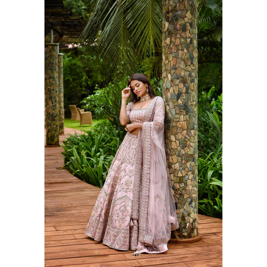 Old Rose Pink Lehenga Set