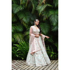 Mint Mughal Lehenga Set
