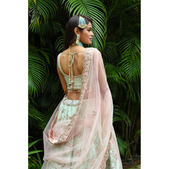 Mint Mughal Lehenga Set