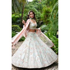 Mint Mughal Lehenga Set