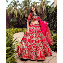 Crimson Palatial Mughal Lehenga Set