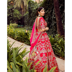 Crimson Palatial Mughal Lehenga Set