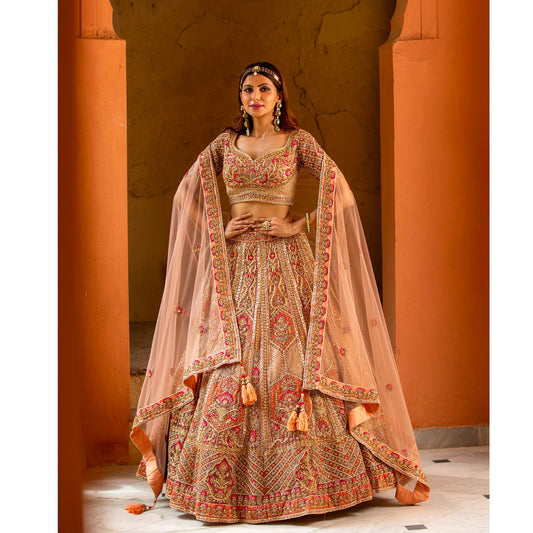 Pink Applique Lehenga