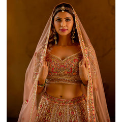 Pink Applique Lehenga