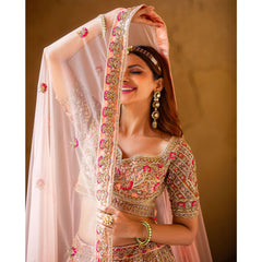 Pink Applique Lehenga