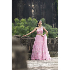 Blush Pink Classy One Shoulder Lehenga