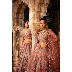 Maroon Velvet Lehenga