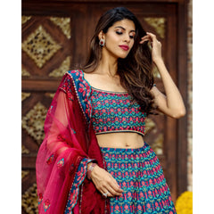 Persian Blue Multicolor Lehenga Set