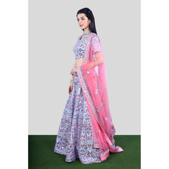 Lavender Pink Mirrorwork Lehenga Set