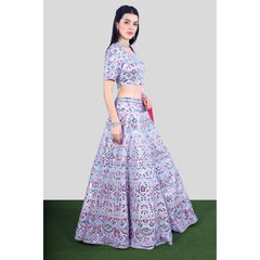 Lavender Pink Mirrorwork Lehenga Set