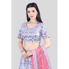 Lavender Pink Mirrorwork Lehenga Set