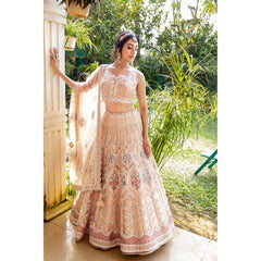 Beige Gold Palatial Lehenga Set