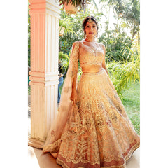 Beige Gold Palatial Lehenga Set