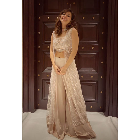 Asha Negi - Blush Crop Palazzo Set