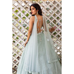 Frosty Mint Layered Lehenga Set