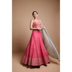 Fuchsia Pink Butti Lehenga Set